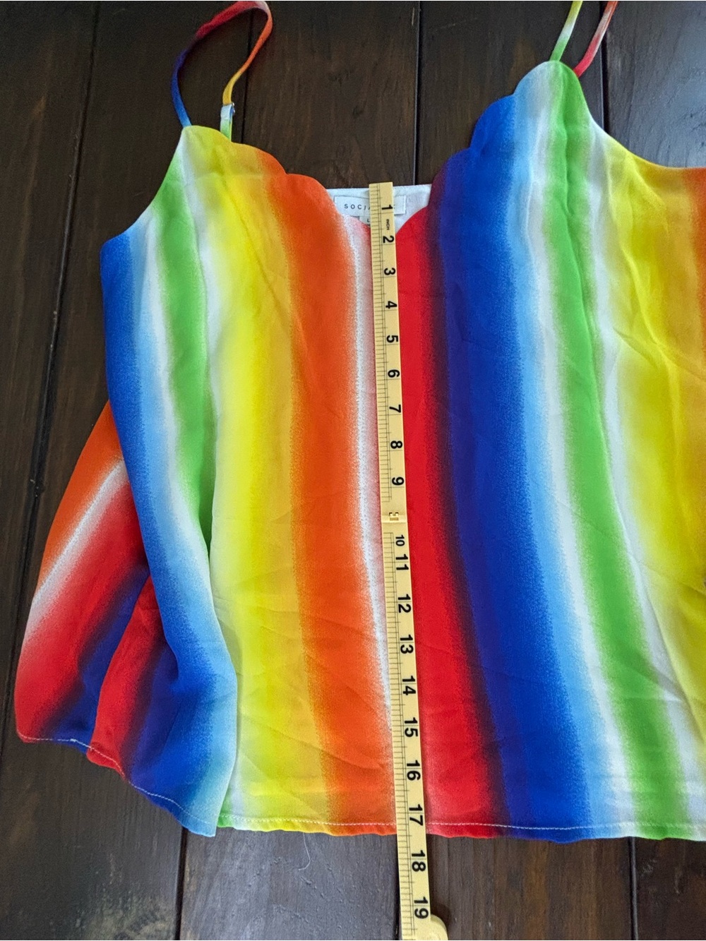 Rainbow Stripe Sleeveless Cami Tank Top Large Pride Festival - Picture 7 of 8